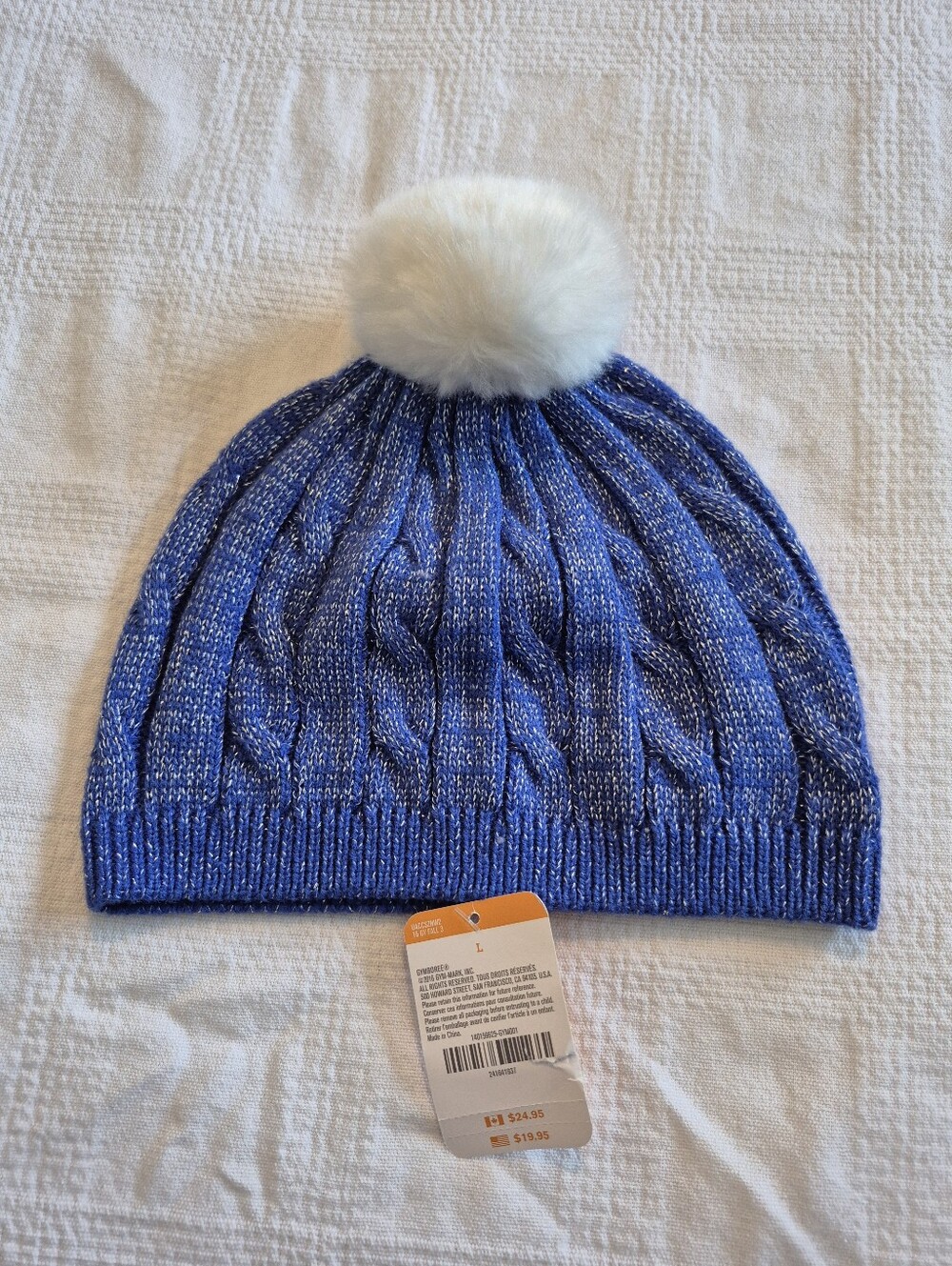 Gymboree girls Small or Large blue sparkly hat with pom pom NEW